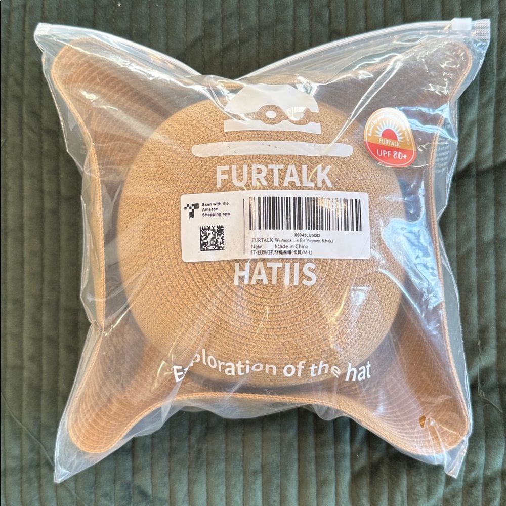 Tan Sun Hat with Black Band - Picture 3 of 3